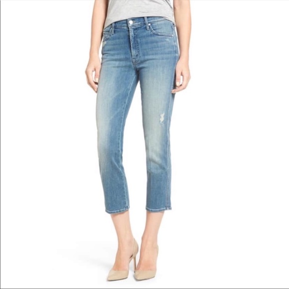 MOTHER Denim - MOTHER High Waisted Rascal Crop Distressed Jeans